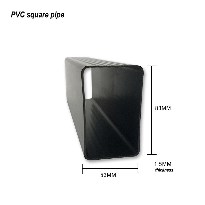 PVC dutá čtvercová trubka obdélníková plastová trubka PVC čtvercové potrubí profily