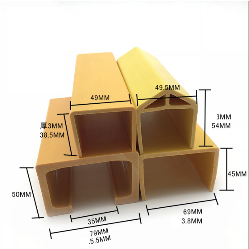 Přizpůsobené více různých tvarů U kanálu ABS UPVC PP PE PVC plastové profily pro vytlačování pro dekoraci ochrany stroje